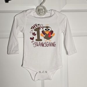 White Thanksgiving Baby Onesie With Tutu